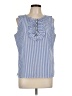 Talbots 100% Cotton Blue Sleeveless Blouse Size L - photo 1