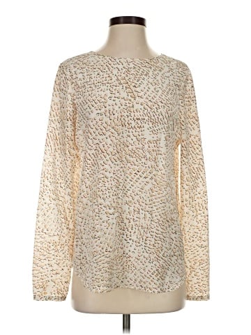 White House Black Market Long Sleeve Silk Top (view 1)