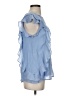 Doe & Rae Blue Sleeveless Blouse Size S - photo 4