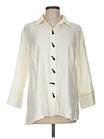 MULTIPLES 3/4 Sleeve Button-Down Shirt (view 1)