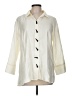 MULTIPLES Ivory 3/4 Sleeve Button-Down Shirt Size M - photo 1
