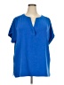 J.Jill 100% Polyester Blue Short Sleeve Blouse Size 4X - photo 1