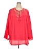 Unbranded 100% Polyester Pink 3/4 Sleeve Blouse Size 3X - photo 1
