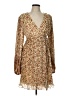 Let Me Be Print Tan Cocktail Dress Size L - photo 1