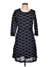 ECI 100% Polyester Argyle Black Blue Casual Dress Size 12 - photo 1