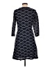ECI 100% Polyester Argyle Black Blue Casual Dress Size 12 - photo 2