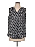 Roz & Ali 100% Polyester Chevron-herringbone Black Sleeveless Blouse Size L - photo 1