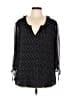 Blousology 100% Polyester Black 3/4 Sleeve Blouse Size 1X - photo 1