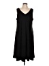 Chico's Solid Black Casual Dress Size Lg (2) - photo 1