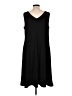 Chico's Solid Black Casual Dress Size Lg (2) - photo 2