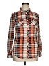 Jordann 100% Polyester Plaid Brown Long Sleeve Blouse Size XL - photo 1
