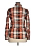 Jordann 100% Polyester Plaid Brown Long Sleeve Blouse Size XL - photo 2