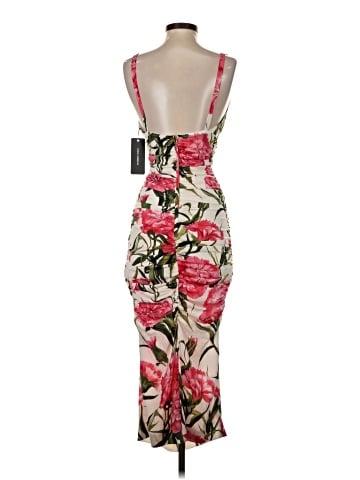 Dolce & Gabbana Ruched Carnation Printed Dress (view 2)