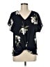 West Kei 100% Polyester Black Short Sleeve Blouse Size M - photo 1