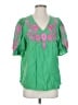 Umgee 100% Polyester Green Short Sleeve Blouse Size S - photo 1