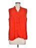 CAbi 100% Rayon Orange Sleeveless Button-Down Shirt Size M - photo 1