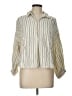 Max Studio Stripes Ivory 3/4 Sleeve Button-Down Shirt Size L - photo 1