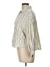 Max Studio Stripes Ivory 3/4 Sleeve Button-Down Shirt Size L - photo 5