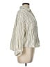Max Studio Stripes Ivory 3/4 Sleeve Button-Down Shirt Size L - photo 4