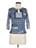 AGB 100% Polyester Blue 3/4 Sleeve Blouse Size M (petite) - photo 1