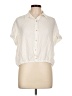 Rose + Olive 100% Rayon Ivory Short Sleeve Blouse Size L - photo 1