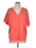 DKNY 100% Polyester Orange Short Sleeve Blouse Size L - photo 1