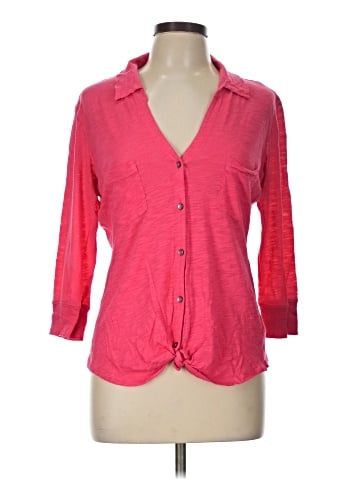 Express 3/4 Sleeve Button-Down Shirt (view 1)