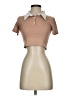 Shein 100% Polyester Tan Short Sleeve Top Size 2 - photo 1