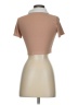 Shein 100% Polyester Tan Short Sleeve Top Size 2 - photo 2