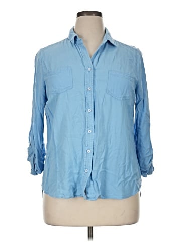 New Directions 3/4 Sleeve Button-Down Shirt (view 1)
