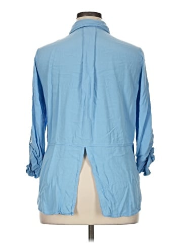 New Directions 3/4 Sleeve Button-Down Shirt (view 2)
