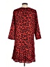 Ann Taylor 100% Polyester Animal Print Red Casual Dress Size 6 - photo 2