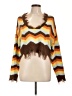 Just Polly 100% Acrylic Chevron-herringbone Brown Pullover Sweater Size L - photo 1