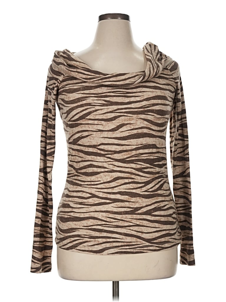 Pre-owned Pilcro Long Sleeve Top Brown Cowl Neck Tops