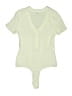 David Lerner Solid Ivory Green Bodysuit Size XS - photo 2