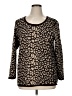 Nina Leonard Animal Print Brown Pullover Sweater Size XL - photo 1