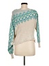 Free People Chevron-herringbone Teal Pullover Sweater Size M - photo 2