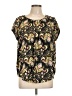 Liz Claiborne 100% Polyester Paisley Black Short Sleeve Blouse Size L - photo 1