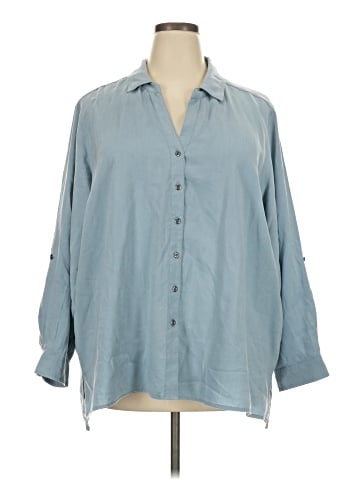 Workshop Republic Clothing 3/4 Sleeve Button-Down Shirt (view 1)