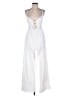 Blue Blush Solid White Jumpsuit Size L - photo 1