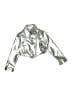 Ooh La La Couture 100% Leather Metallic Silver Jacket Size 4 - photo 1