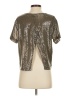 Millau 100% Polyester Metallic Silver Short Sleeve Top Size S - photo 2