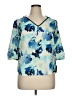 Iz Byer 100% Polyester Blue 3/4 Sleeve Blouse Size XL - photo 1