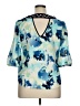 Iz Byer 100% Polyester Blue 3/4 Sleeve Blouse Size XL - photo 2