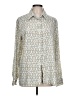 Milano 100% Polyester Print Ivory Long Sleeve Blouse Size L - photo 1