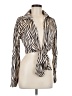 Unbranded Animal Print Ivory Long Sleeve Blouse Size L - photo 1