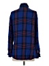 Express 100% Rayon Plaid Blue Long Sleeve Button-Down Shirt Size S - photo 2