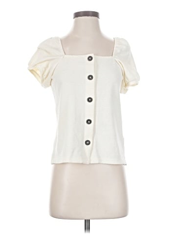 Madewell Jacquard Square-Neck Puff-Sleeve Top (view 1)