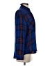 Express 100% Rayon Plaid Blue Long Sleeve Button-Down Shirt Size S - photo 4