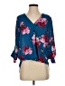 West Kei Floral Blue 3/4 Sleeve Blouse Size S - photo 1